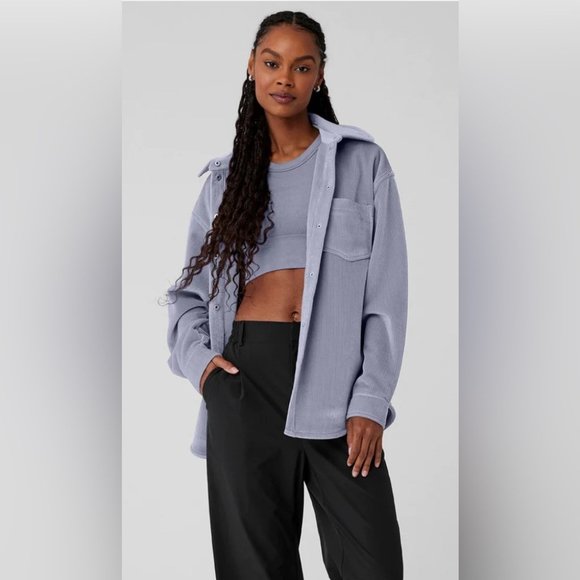 Alo Yoga☆ Ribbed Velour Mountain Side Shacket アイボリー Ribbed Velour Mountain Side Shacket - Ivory | Alo Yoga